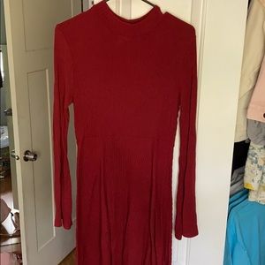 Burgundy sweater/skater dress